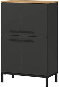 Tmavosivá vysoká kúpeľňová skrinka v dekore duba 60x97 cm Yonkers - Germania