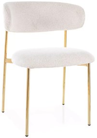 JEDÁLENSKÁ STOLIČKA POLA BÉŽOVÁ + ZLATÉ NOHY