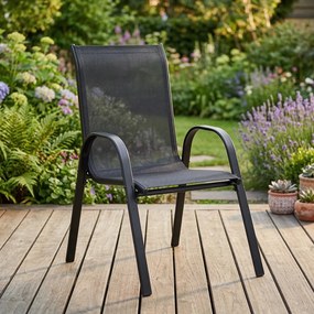 Záhradné stoličky na terasu - sada 4 ks čierna