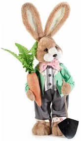 Dekoračný zajac vo veselom jarnom oblečení 60 cm