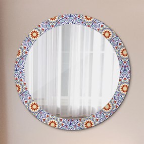 Okrúhle ozdobné zrkadlo Orientálne farebné zloženie fi 80 cm