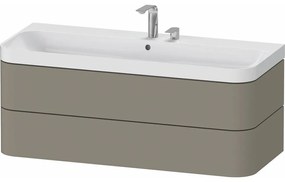DURAVIT Happy D.2 Plus c-shaped závesná skrinka s nábytkovým umývadlom s dvomi otvormi, 2 zásuvky, 1175 x 490 x 480 mm, kameňovo šedá matná lakovaná, HP4349E92920000