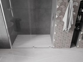 Mexen Velar, posuvné dvere do otvoru 140x200 cm, 8mm číre sklo, chrómový profil, 871-140-000-01-01