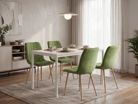 Svetlozelená zamatová stolička LAVA