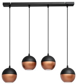 LED Luster na lanku MIDWAY 4xGU10/4,8W/230V čierna/medená