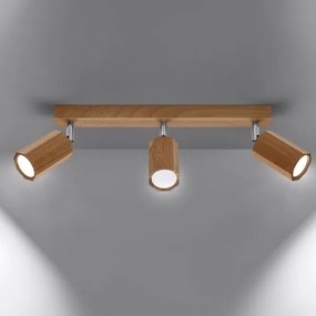 Sollux SL.1030 - Bodové svietidlo ZEKE 3xGU10/40W/230V dub