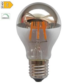 Diolamp LED Filament zrkadlová žiarovka A60 8W/230V/E27/2700K/900Lm/180°/DIM strieborný vrchlík
