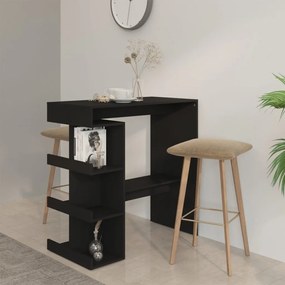 Barový stolík s úložným regálom čierny 100x50x101,5 cm drevotrieska 809450