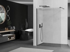 Mexen Kioto, sprchová zásteny typ Walk-In 155 x 200 cm, 8mm číre sklo, čierny profil, 800-155-101-70-00