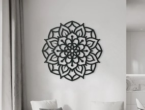 drevko Drevená mandala na stenu Rozkvit Rozmer obrazu: 44,5 x 44,5 cm, Farba dekorácie: Čierna