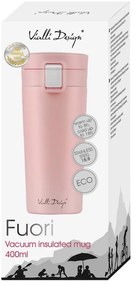 Ružový cestovný termohrnček Vialli Design Fuori, 400 ml