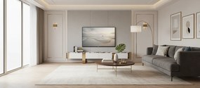 TV stolek Stilig ST922 200 cm bílý/zlatý/mramor