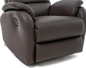 Kožené hojdacie kreslo s elektrickým polohovaním ELEGANT 1, tm. hnedá
