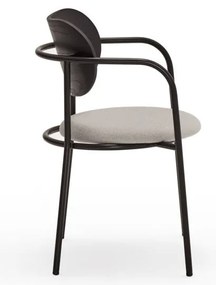 Čierno-sivá jedálenská stolička v dekore jaseňa Eclipse - Teulat