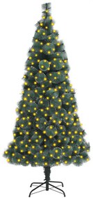 Umelý vianočný stromček s LED a podstavcom zelený 210 cm PET 3077776