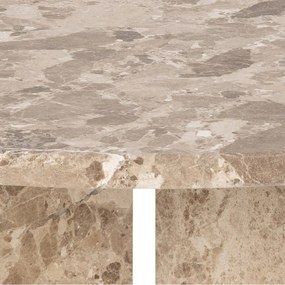 Svetlohnedý mramorový okrúhly konferenčný stolík ø 90 cm Vega – Actona