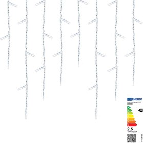 LED svetelná reťaz cencúle v 2 veľkostiach, studená biela- 230 LED