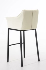 Barová stolička Damas B4 - koženka, čierny rám - Krémová