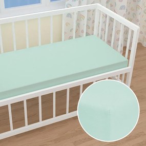Detské jersey napínacie prestieradlo do postieľky JR-034 Mintové 60 x 120 x 10 cm - do postieľky