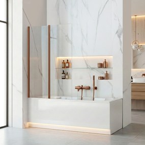 Rea Agat, 2-krídlová vaňová zástena 100x140 cm, medená matná, REA-W5698