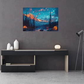 Obraz - Kempovanie v horách (90x60 cm)