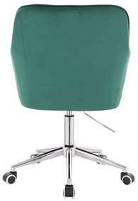 LuxuryForm DESIGN Kreslo AMALFI VELUR na striebornej podstave s kolieskami - zelené