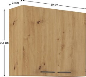 Horná kuchynská skrinka Meriel 80 G-72 2F (dub artisan). Vlastná spoľahlivá doprava až k Vám domov. 1033981