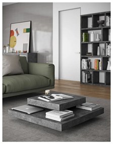 Konferenčný stolík v betónovom dekore s čiernymi detailmi TemaHome Slate