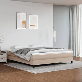 Boxspring posteľ s matracom kapučínová 180x200 cm umelá koža 3144278