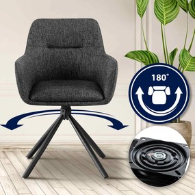 Stolička Tipton, látka - tmavošedá