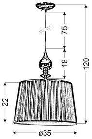 Luster na lanku GILLENIA 1xE27/60W/230V