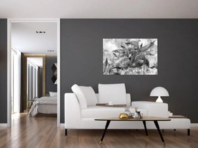 Obraz - Plameniaky graffiti (90x60 cm)