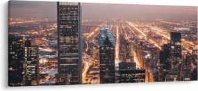 Obraz svietiacej metropoly (120x50 cm)