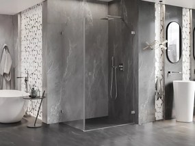 Mexen Lunar-B pravostranný výklopný sprchový kút 95 x 80 cm, číre sklo, brúsená oceľ, 832-095-080-97-00-P