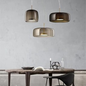 Toolight - LED závesné svietidlo zo skla Amber APP613-1CP, zlatá, OSW-03895