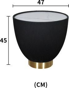 Konferenčný stolík Modig 47 cm eko koža zlatý/čierny