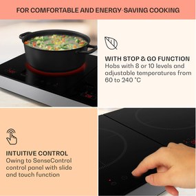 Klarstein Cookio, dvojitá indukčná varná doska, 3500 W, časovač, sklokeramika