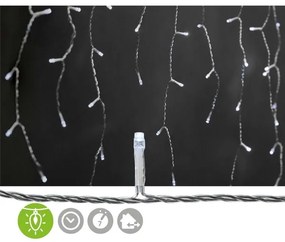 Nedis CLLC180C - LED vianočný záves 180xLED, 7 funkcií, 10,9m, IP44, studená bie