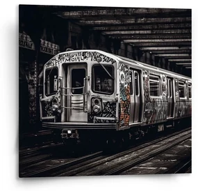 Sablio Obraz Mestské metro s graffiti - 110x110 cm