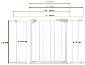 Ochranná bariéra pre deti 118 - 127 cm  SPRINGOS SG0001AB