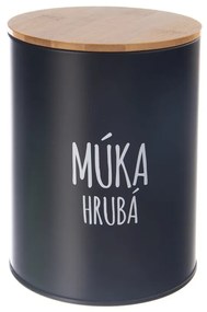 Dóza plech/bambus pr. 13 cm Múka hrubá BLACK SK