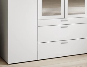 Šatníková skriňa so zrkadlami Vesala, 180 cm, biela