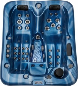 530 3-miestne záhradné kúpele 46 trysiek Modrá vlna puzdro Antracit 210x170