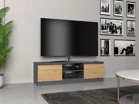 TV skrinka Musecalo 120 (antracit + dub artisan). Akcia -23%. Vlastná spoľahlivá doprava až k Vám domov. 1132496