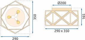 Toolight Toolight, stropné svietidlo 3xE27 APP1238-C, zlatá-biela, OSW-40093