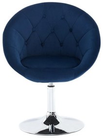 LuxuryForm DESIGN Kreslo VERA VELUR na striebornom tanieri - modré