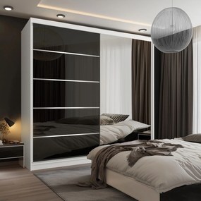 Šatníková skriňa SERENITY 200 cm čierny lesk MGB SERENITY SZP5/0/W/B/0/HIAL