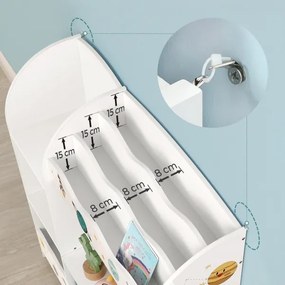 Detská knižnica s látkovými boxmi ANET biela