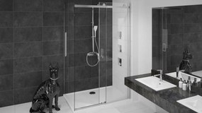 Rea Nixon, sprchový kút s posuvnými dverami 120x90 cm, ľavá, 8mm číre sklo, chrómový profil, KPL-00419