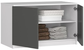 Nástavec na skriňu Star 90 cm biely/šedý grafit mat